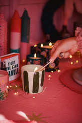 Stripe Ceramic Candle Pot & Candle Refill